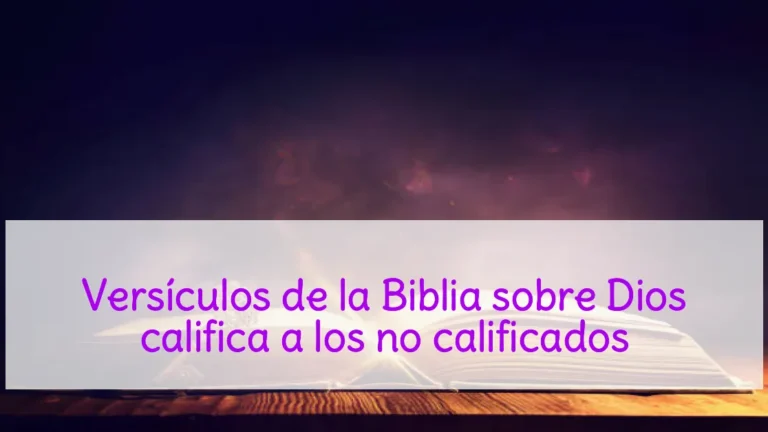Versículos de la Biblia sobre Dios califica a los no calificados