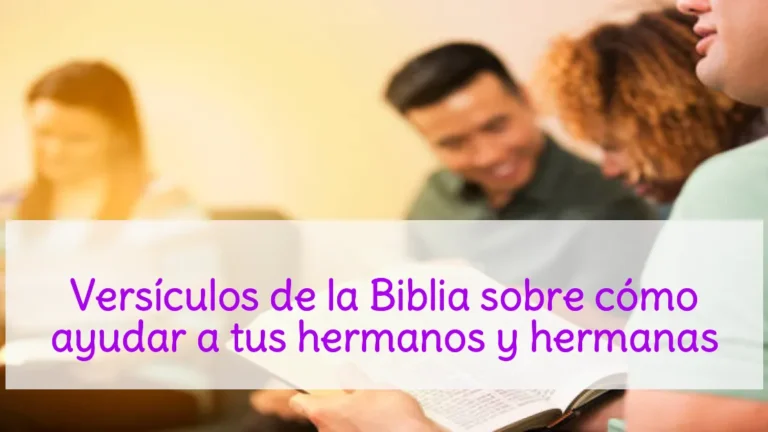Versículos de la Biblia sobre cómo ayudar a tus hermanos y hermanas