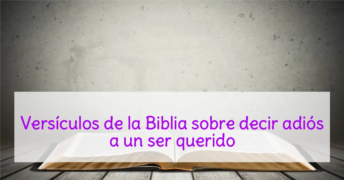 Versículos de la Biblia sobre decir adiós a un ser querido