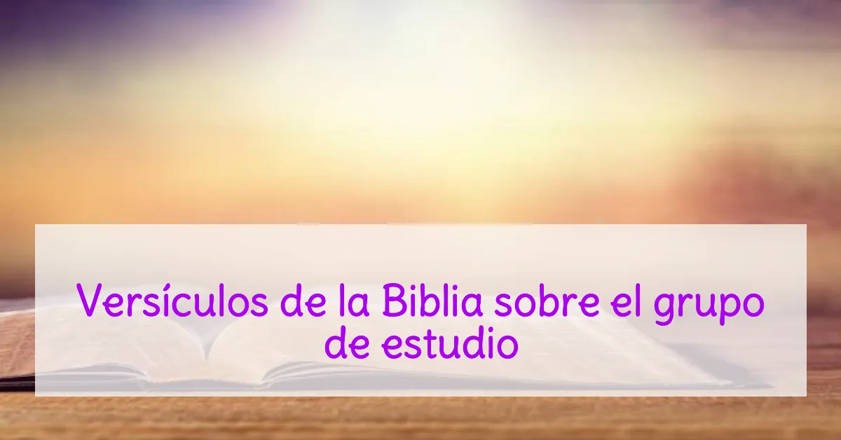 Versículos de la Biblia sobre el grupo de estudio