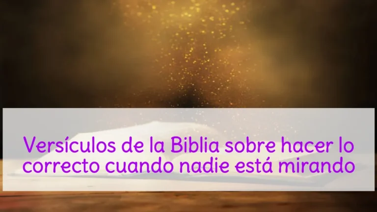 Versículos de la Biblia sobre hacer lo correcto cuando nadie está mirando