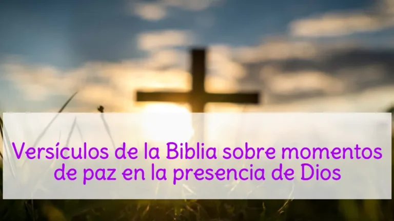 Versículos de la Biblia sobre momentos de paz en la presencia de Dios