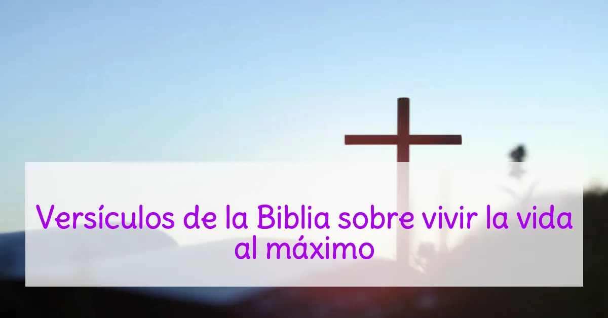 Versículos de la Biblia sobre vivir la vida al máximo