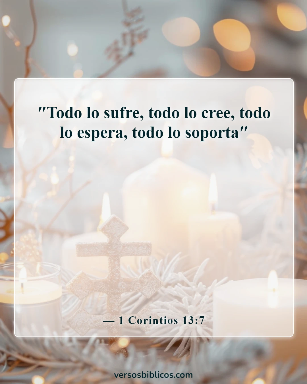 Versículos de la Biblia sobre llevar las cargas unos de otros (1 Corintios 13:7)