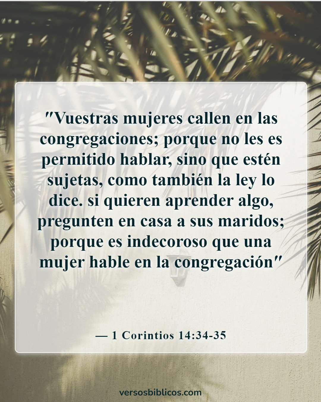 Versículos de la Biblia sobre mujeres predicadoras (1 Corintios 14:34-35)