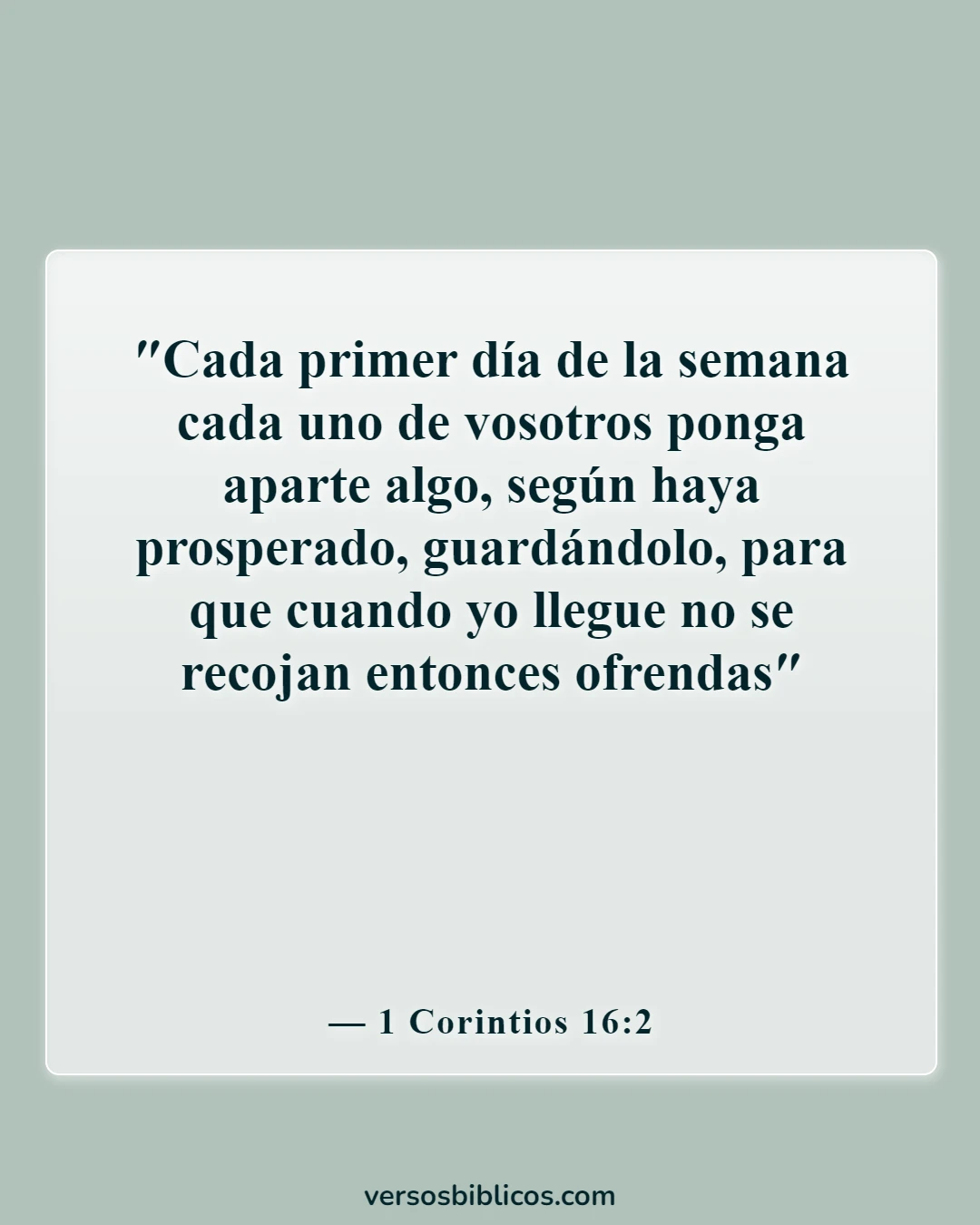Versículos de la Biblia sobre el avance financiero y cómo romper las maldiciones financieras (1 Corintios 16:2)