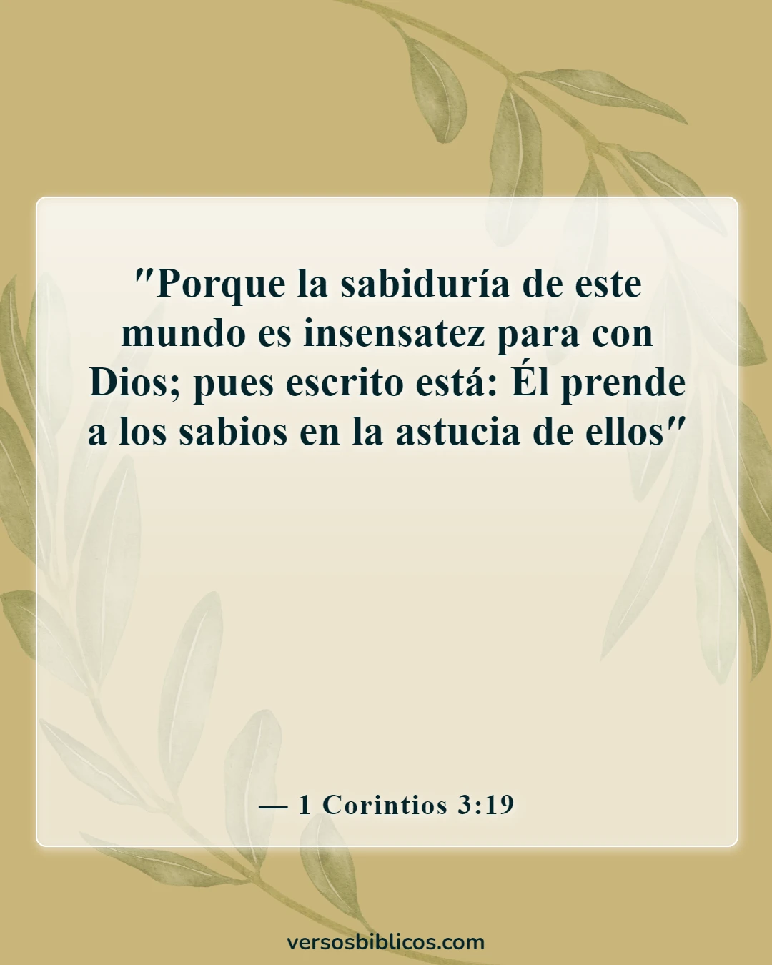 Versículos de la Biblia sobre la sabiduría (1 Corintios 3:19)
