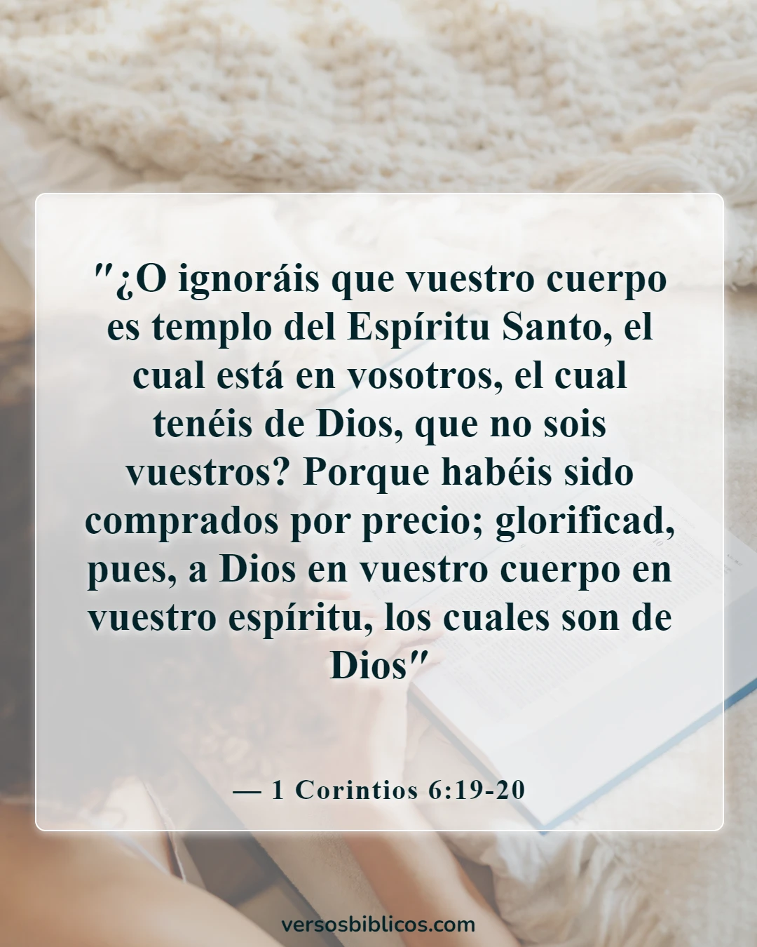 Versículos de la Biblia sobre tu apariencia insegura (1 Corintios 6:19-20)