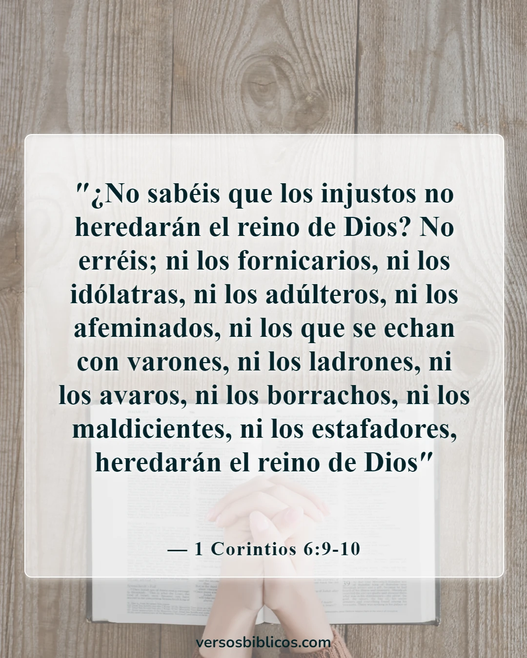 Versículos de la Biblia sobre cometer adulterio y lujuria en el corazón (1 Corintios 6:9-10)