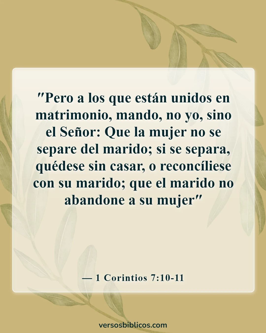 Versículos de la Biblia sobre la separación familiar (1 Corintios 7:10-11)