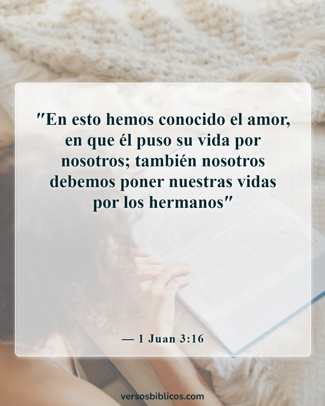 Versículos de la Biblia sobre el amor de Jesucristo (1 Juan 3:16)