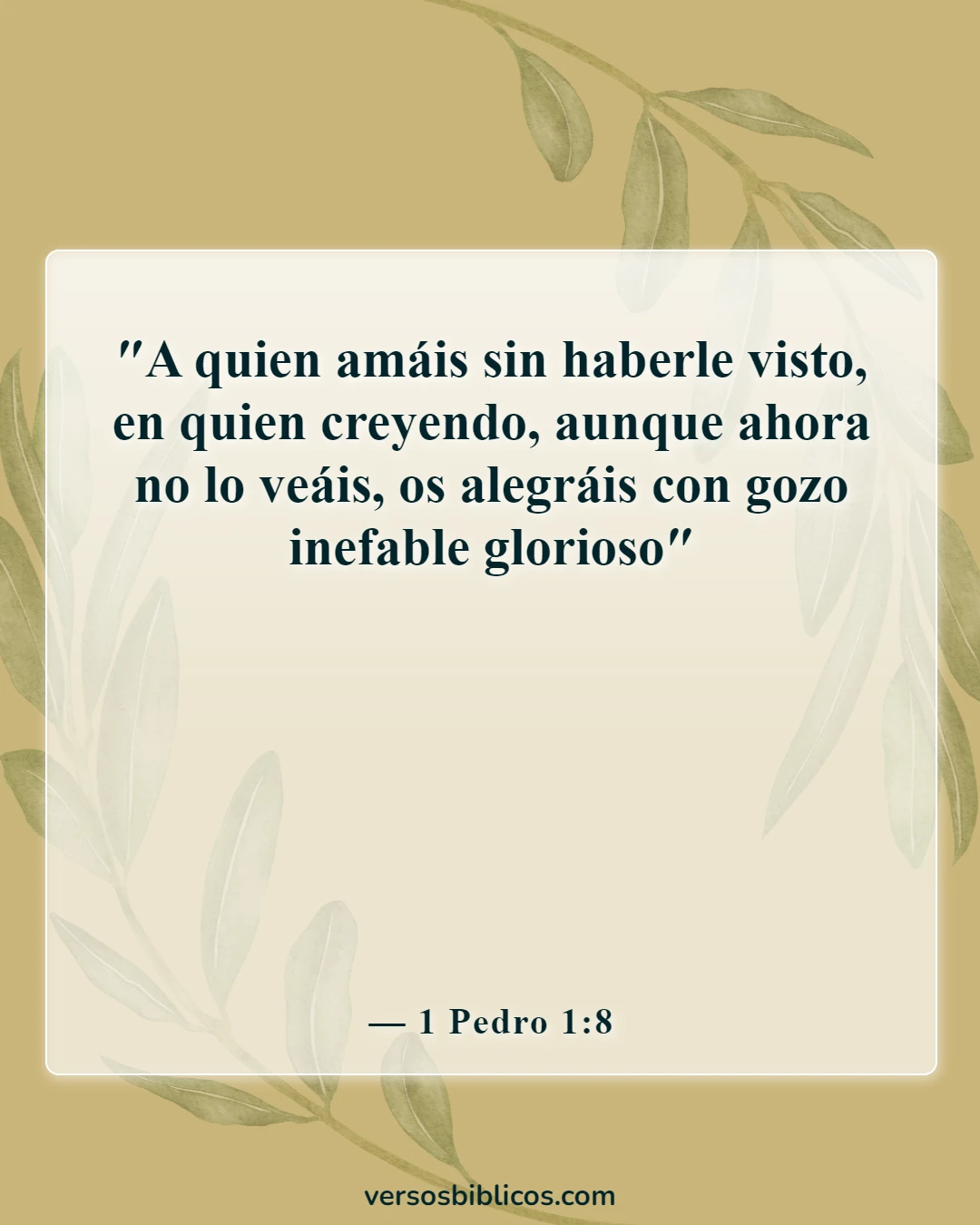 Versículos de la Biblia sobre el gozo para el mundo El Señor ha venido (1 Pedro 1:8)