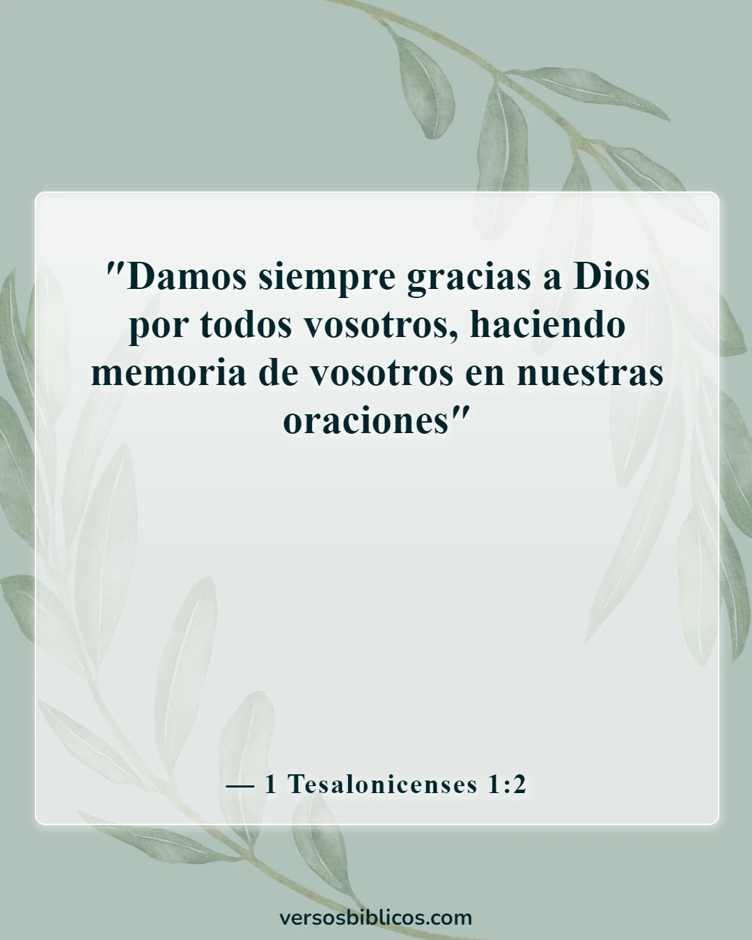 Versículos de la Biblia sobre agradecimientos por los amigos (1 Tesalonicenses 1:2)