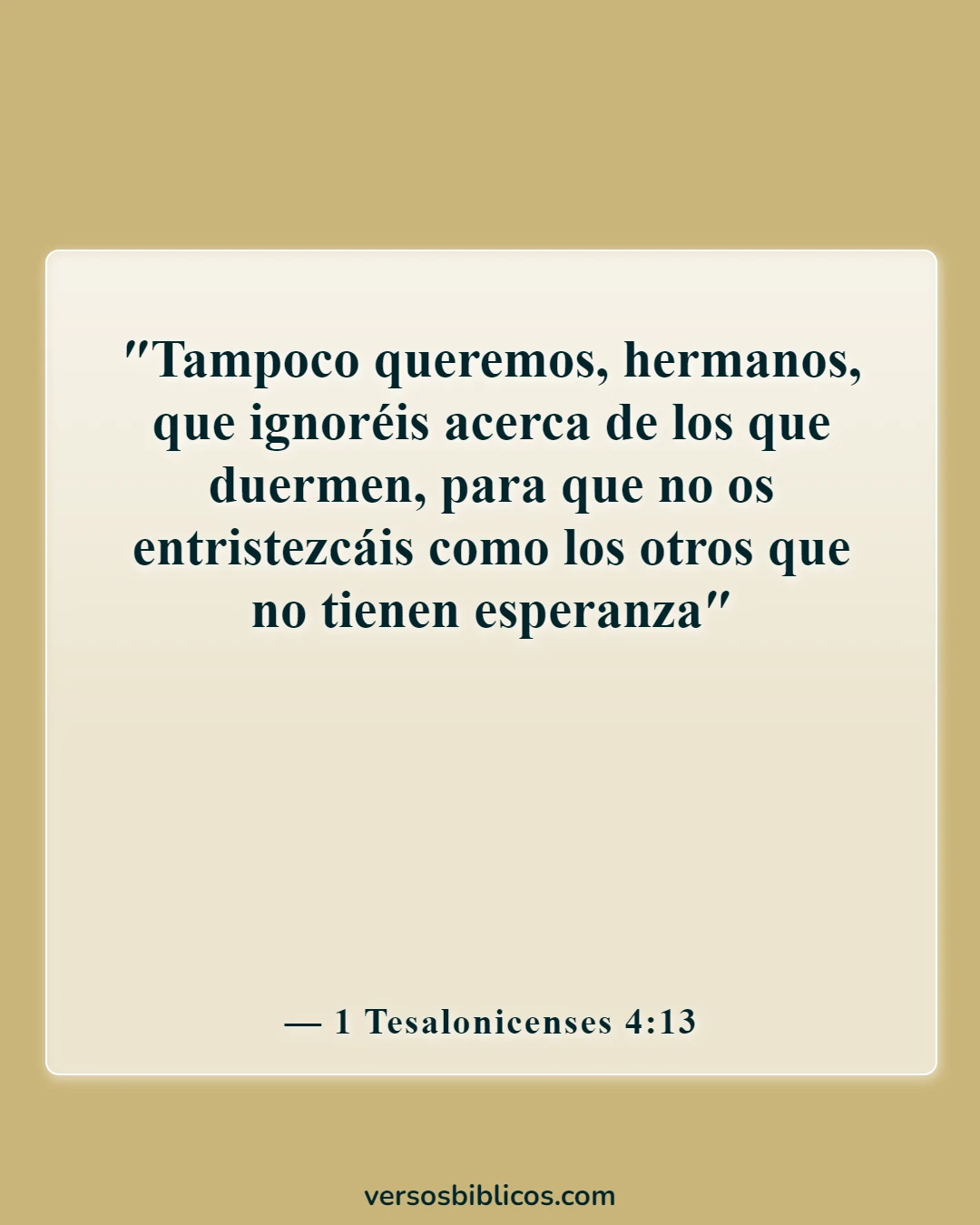 Versículos de la Biblia sobre la muerte inesperada de un niño (1 Tesalonicenses 4:13)