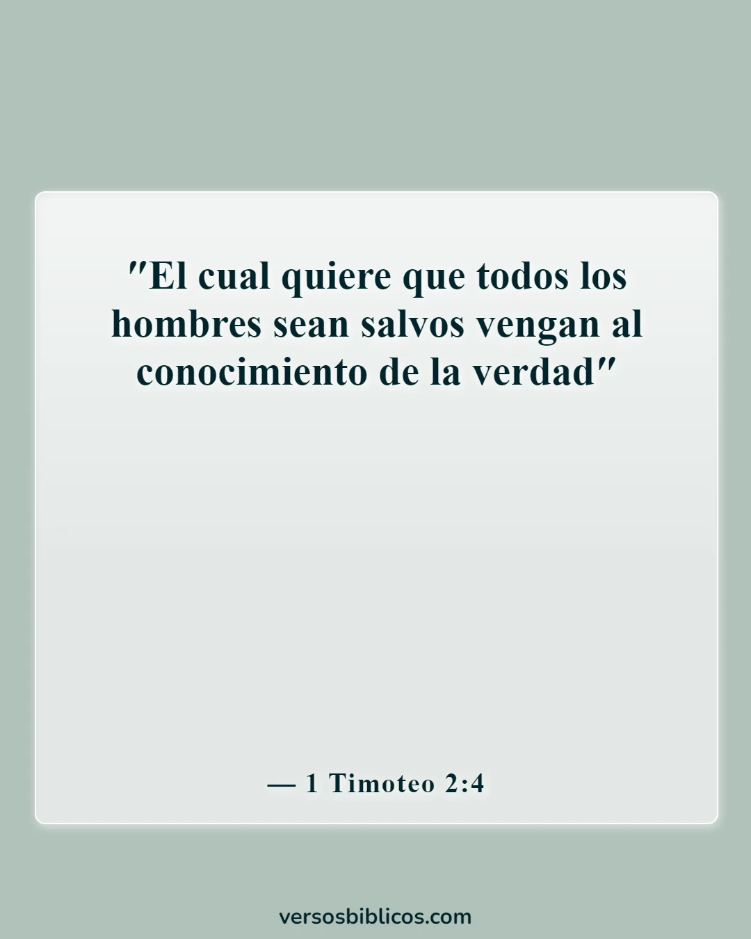 Versículos de la Biblia sobre la advertencia a los malvados y pecadores (1 Timoteo 2:4)