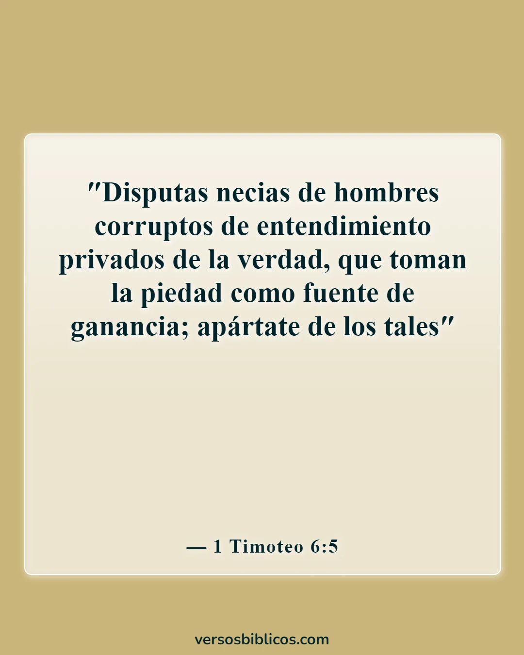 Versículos de la Biblia sobre advertencias contra los falsos maestros (1 Timoteo 6:5)