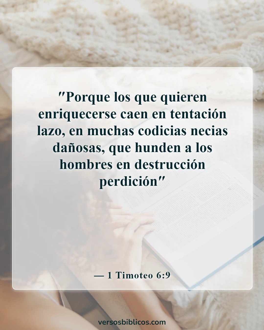Versículos de la Biblia sobre la advertencia a los ricos (1 Timoteo 6:9)