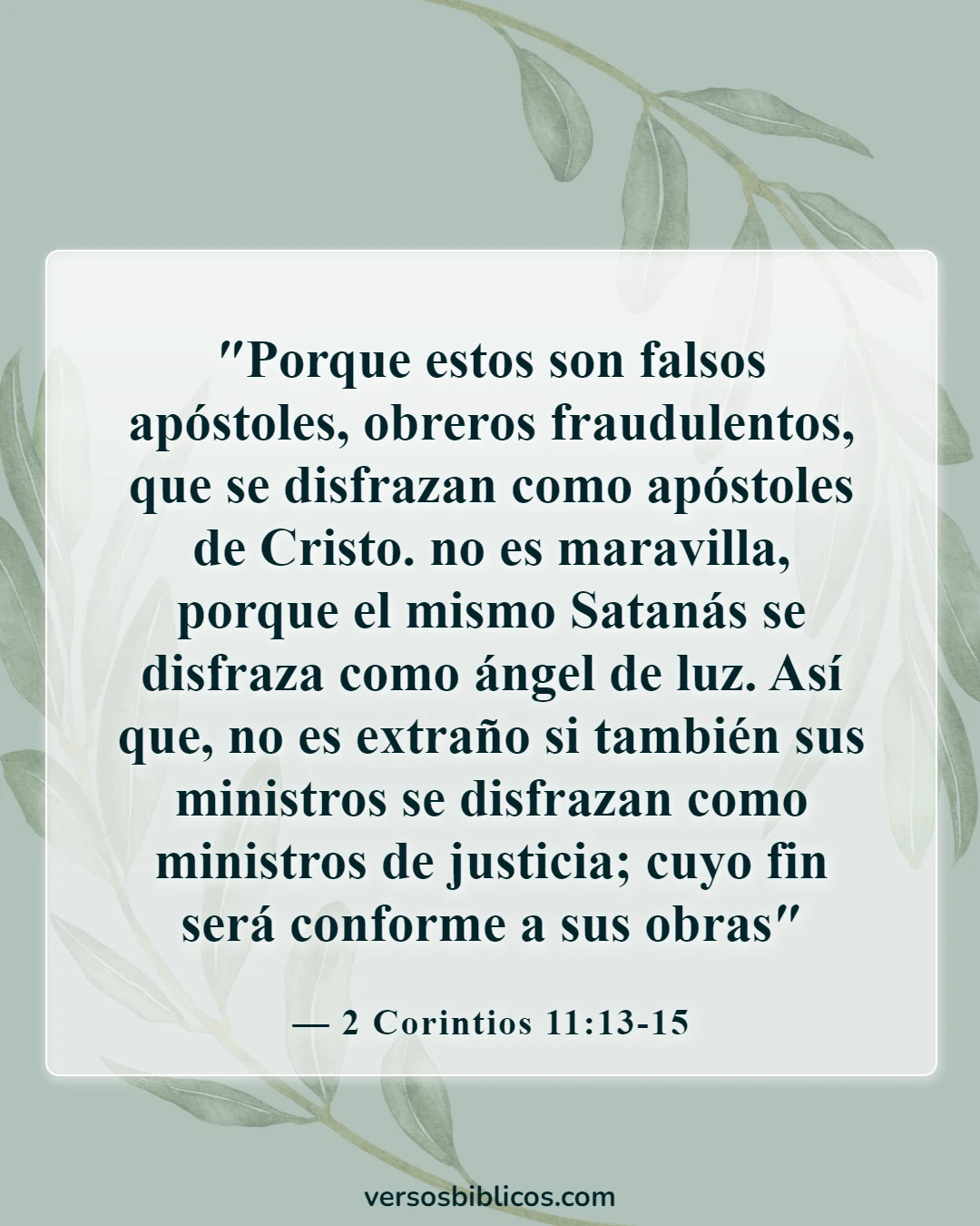 Versículos de la Biblia sobre demostrar que otros están equivocados (2 Corintios 11:13-15)