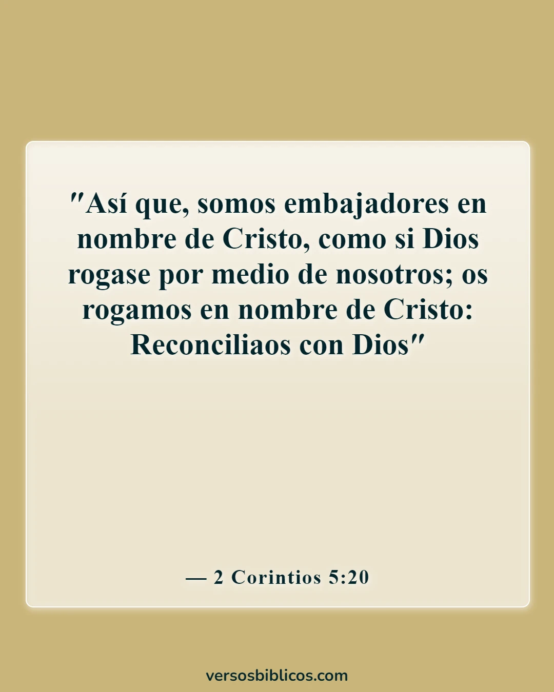 Versículos de la Biblia sobre orar por viajes misioneros (2 Corintios 5:20)