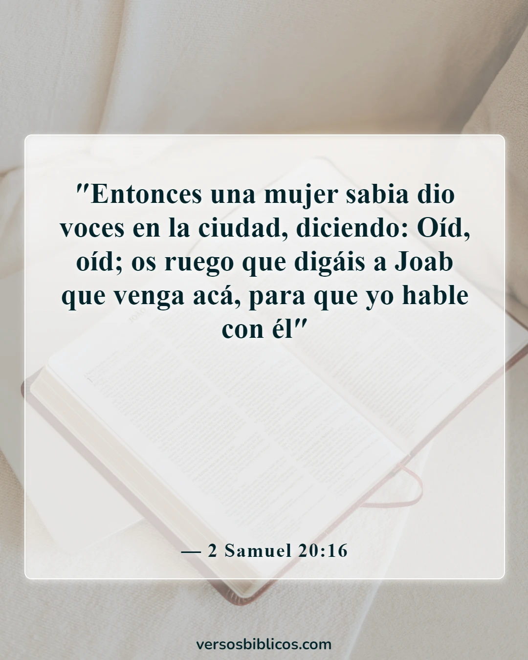 Versículos de la Biblia sobre una mujer fuerte de Dios (2 Samuel 20:16)