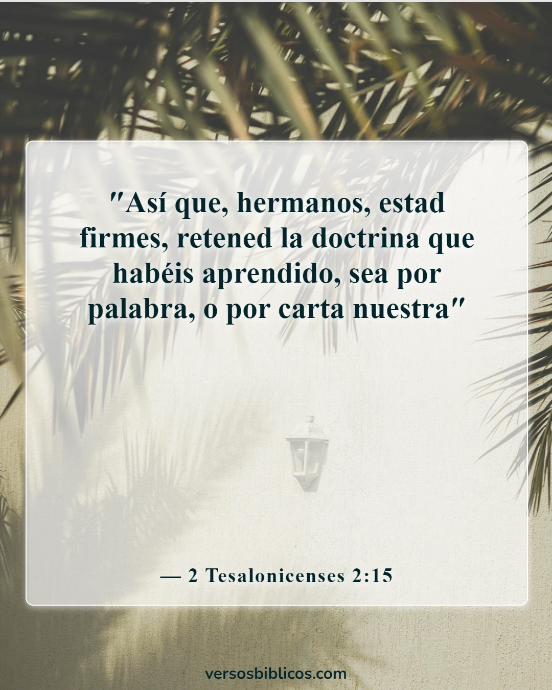 Versículos de la Biblia sobre advertencias contra los falsos maestros (2 Tesalonicenses 2:15)