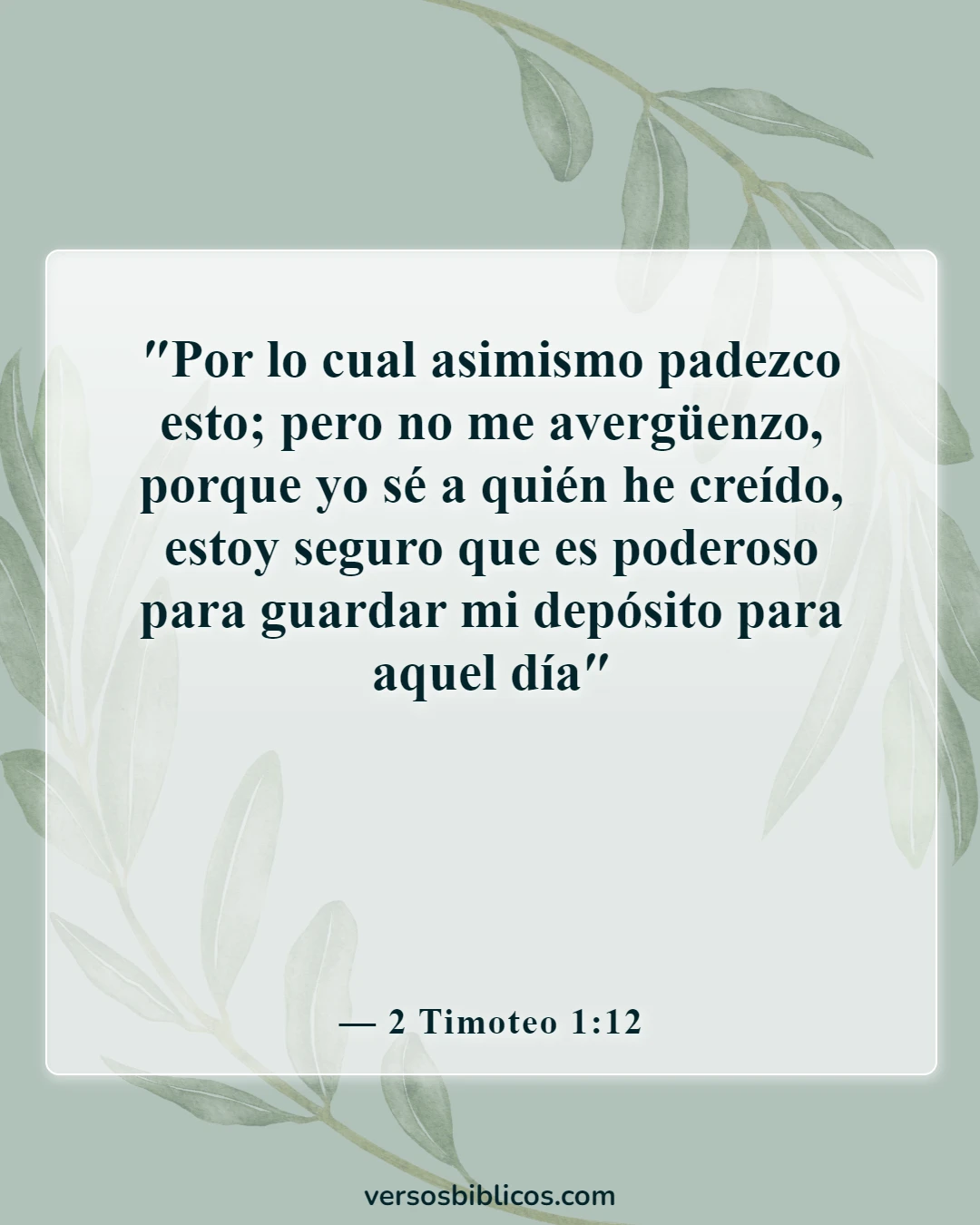 Versículos de la Biblia sobre la seguridad de la salvación (2 Timoteo 1:12)