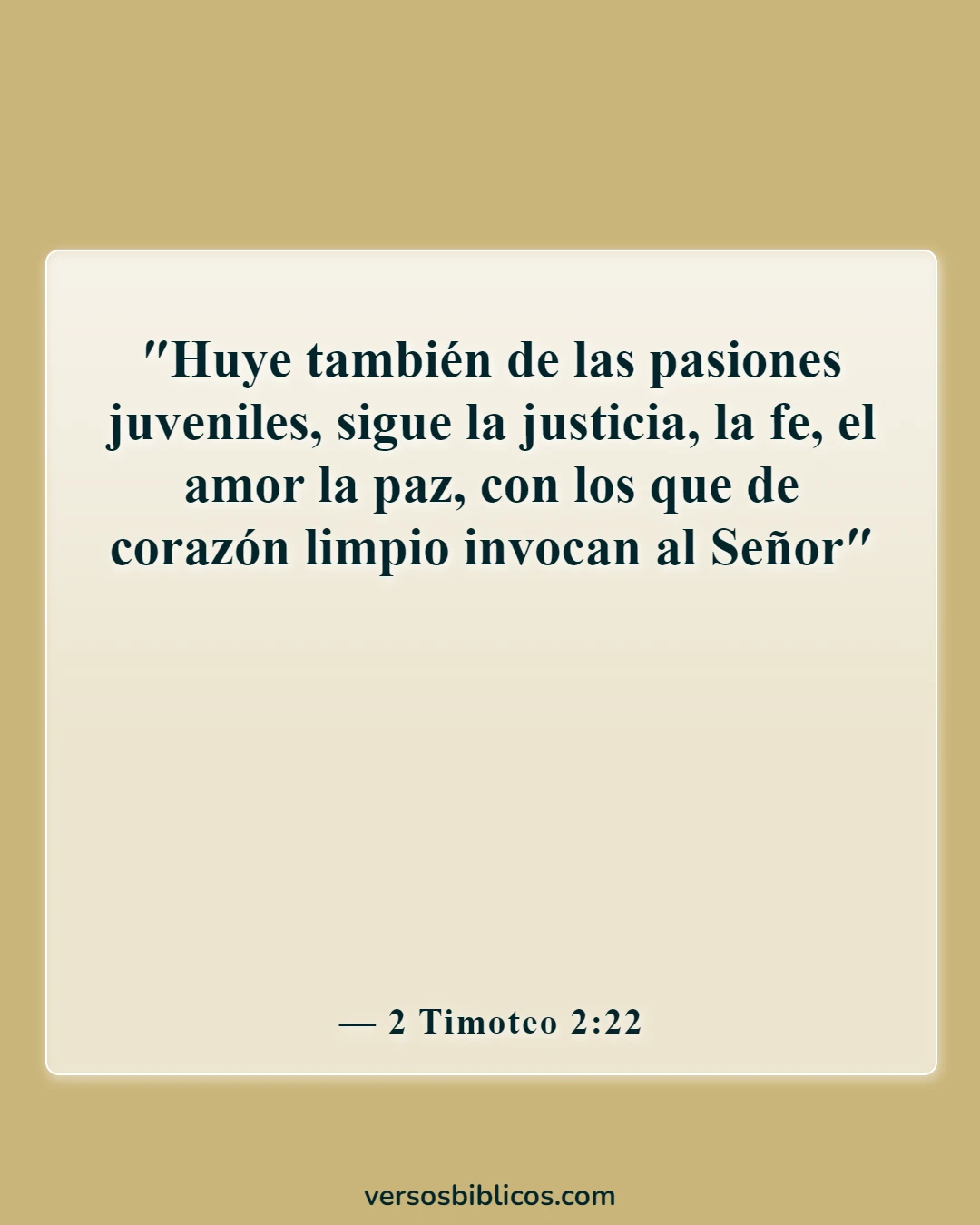 Versículos de la Biblia sobre cometer adulterio y lujuria en el corazón (2 Timoteo 2:22)