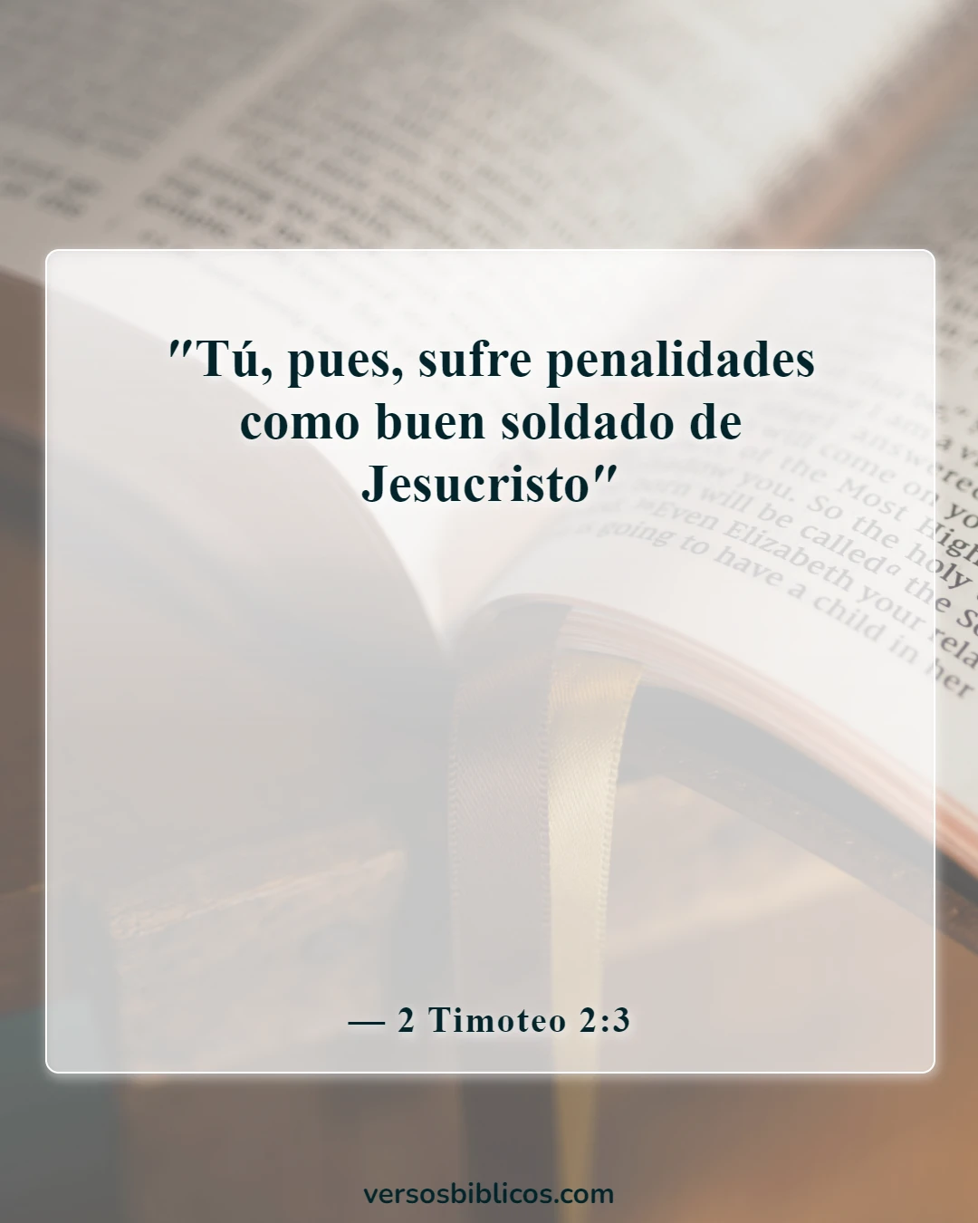 Versículos de la Biblia sobre el ejército de Dios (2 Timoteo 2:3)