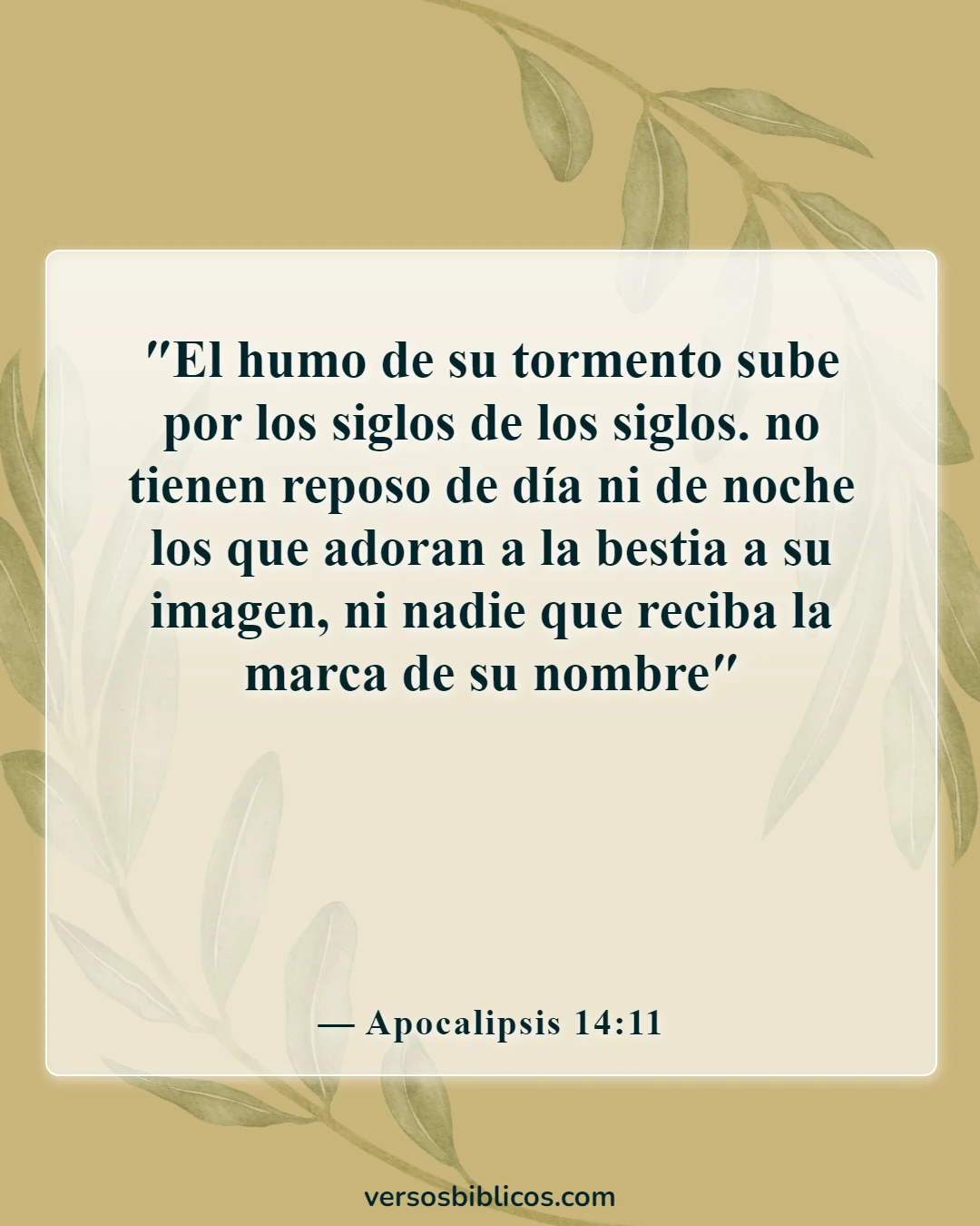 Versículos de la Biblia sobre el castigo en el infierno (Apocalipsis 14:11)