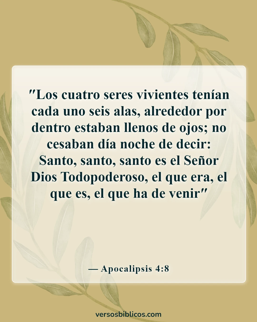 Versículos de la Biblia sobre los ángeles se regocijan en el cielo (Apocalipsis 4:8)