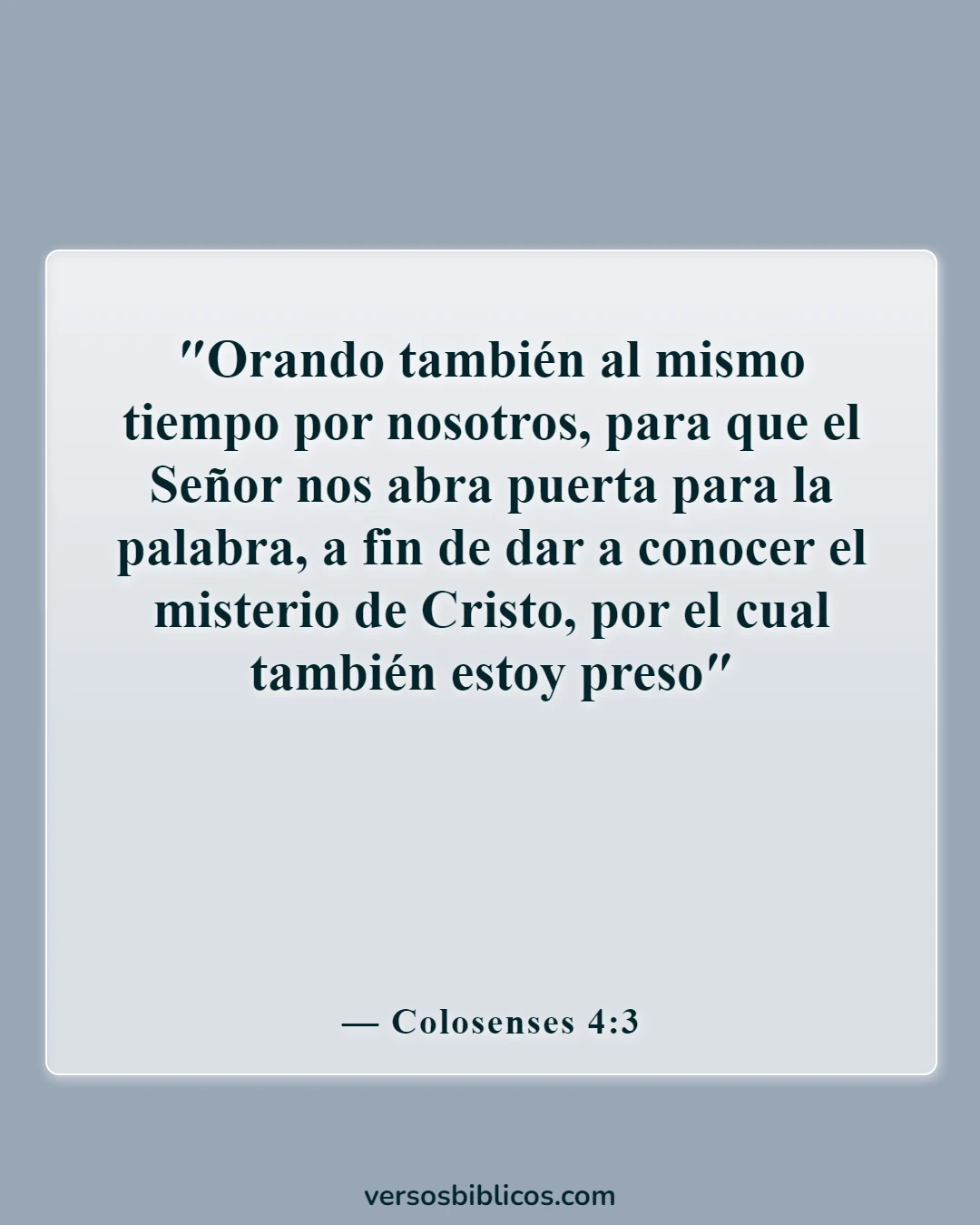 Versículos de la Biblia sobre orar por viajes misioneros (Colosenses 4:3)