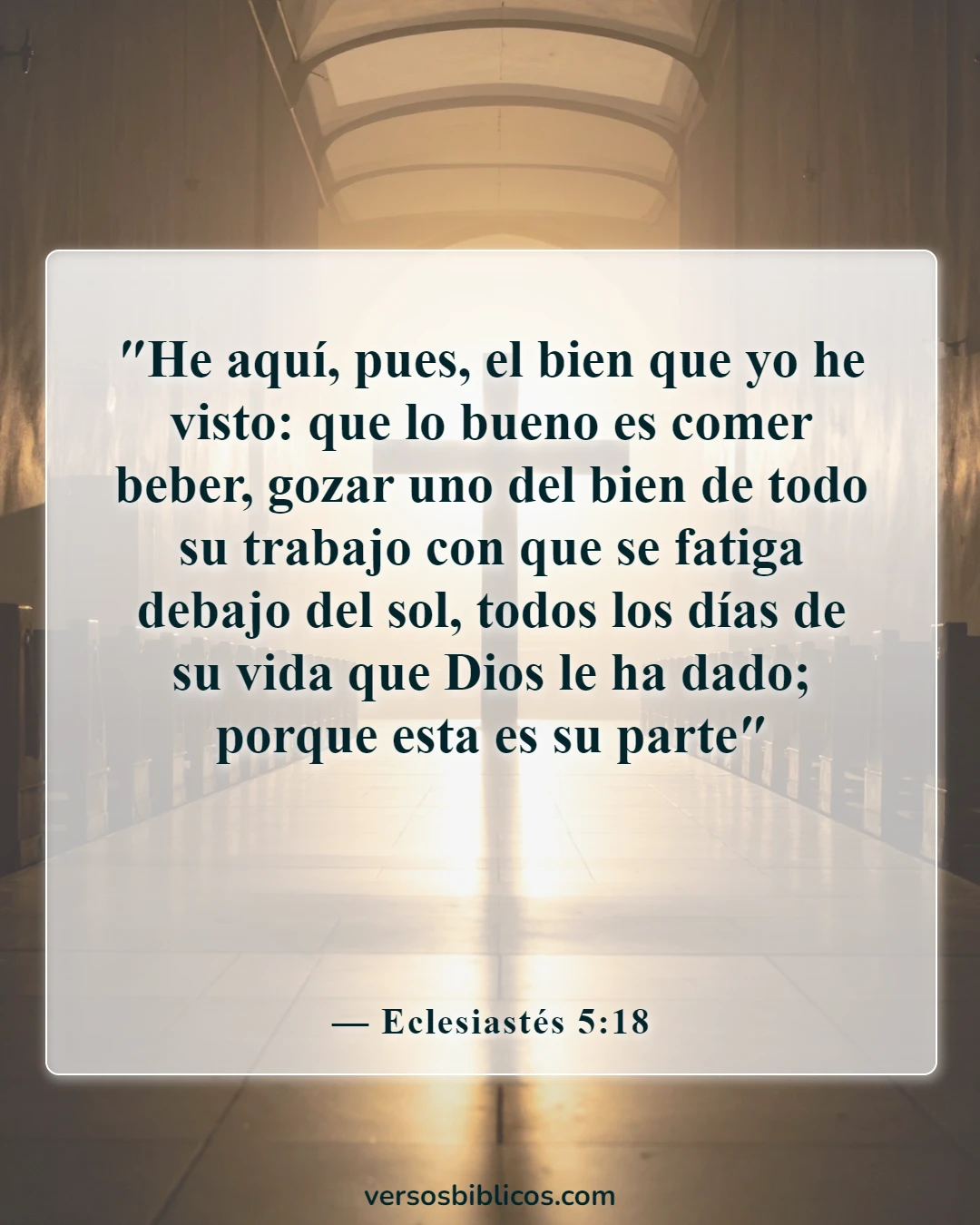 Versículos de la Biblia sobre la actitud hacia el trabajo (Eclesiastés 5:18)