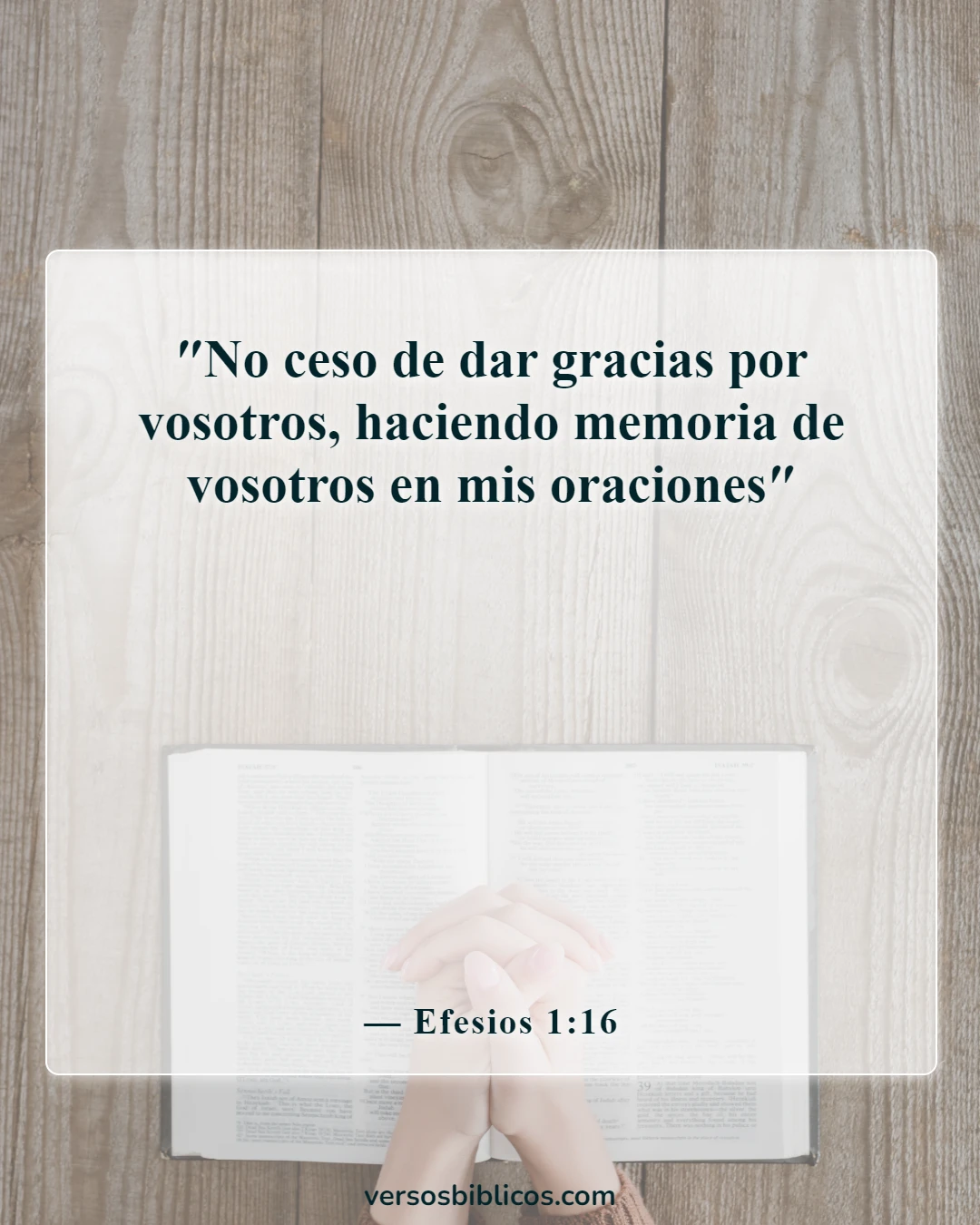 Versículos de la Biblia sobre orar por viajes misioneros (Efesios 1:16)