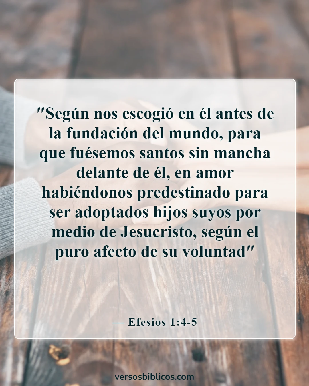Versículos de la Biblia sobre tu apariencia insegura (Efesios 1:4-5)