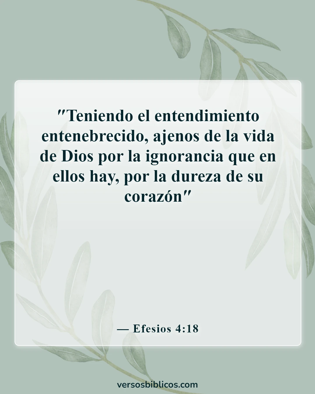 Versículos de la Biblia sobre el conocimiento humano (Efesios 4:18)
