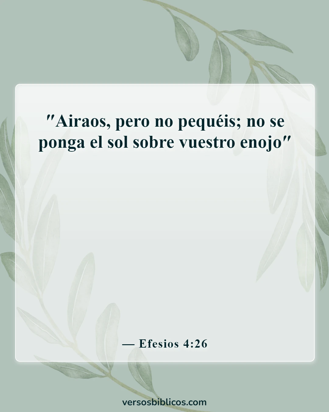 Versículos de la Biblia sobre el autocontrol y la autodisciplina (Efesios 4:26)