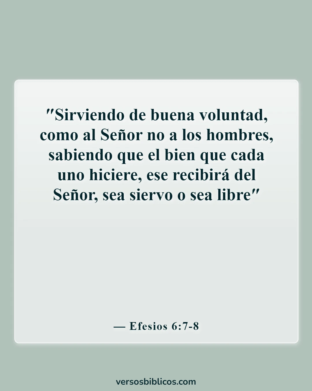 Versículos de la Biblia sobre la protección en el trabajo (Efesios 6:7-8)