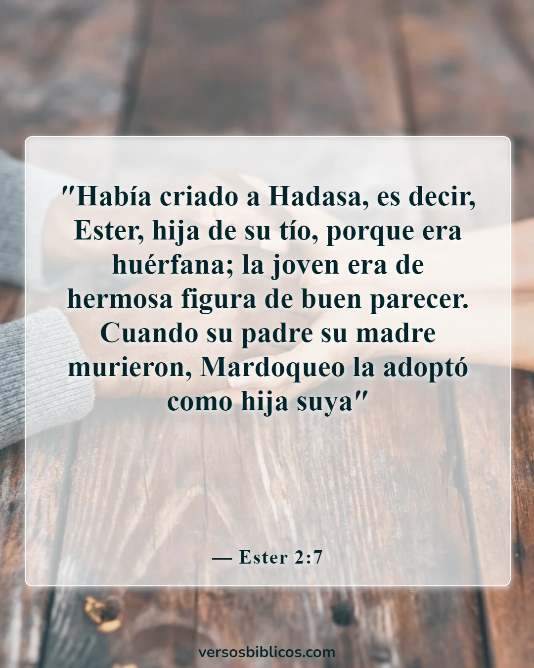 Versículos de la Biblia sobre la adopción (Ester 2:7)