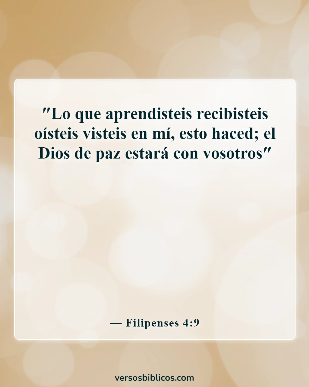 Versículos de la Biblia sobre el conocimiento humano (Filipenses 4:9)