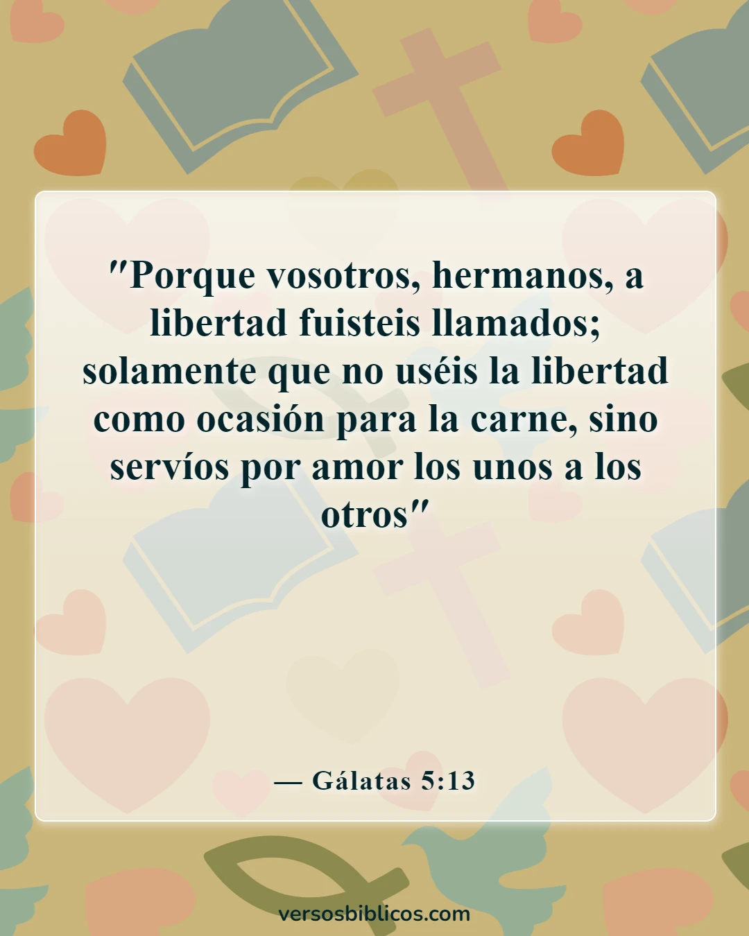 Versículos de la Biblia sobre llevar las cargas unos de otros (Gálatas 5:13)