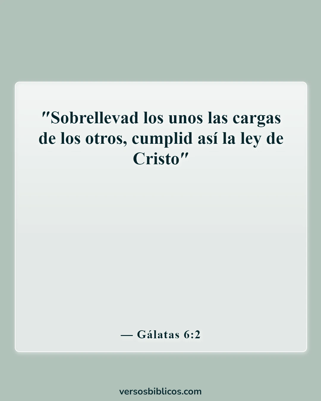 Versículos de la Biblia sobre llevar las cargas unos de otros (Gálatas 6:2)