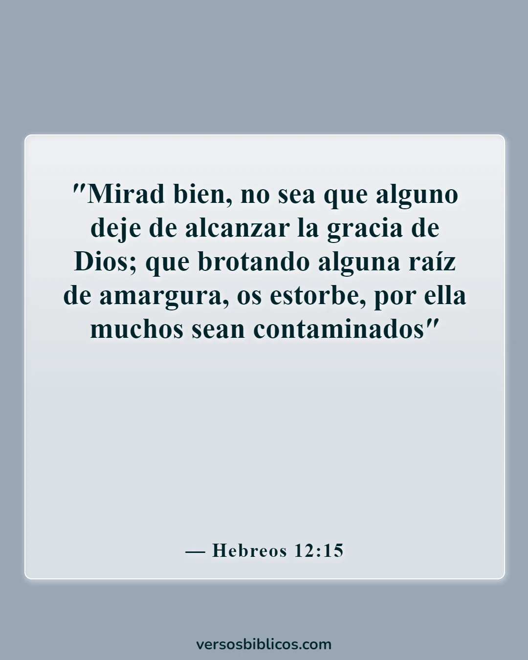 Versículos de la Biblia sobre cambiar un corazón de piedra (Hebreos 12:15)