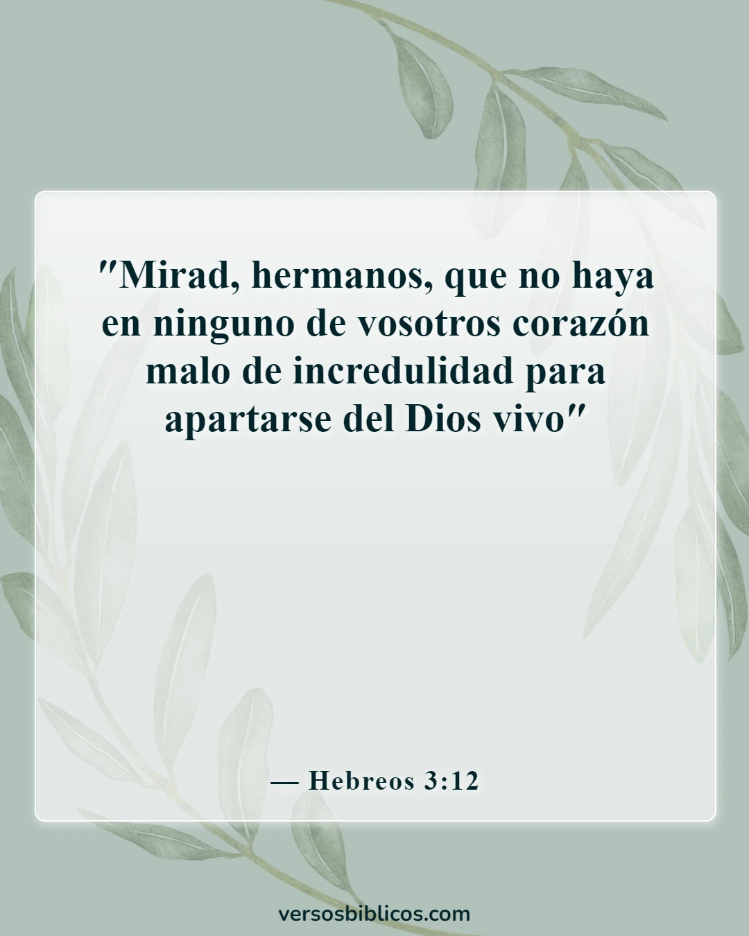 Versículos de la Biblia sobre elegir y caminar por el camino correcto (Hebreos 3:12)