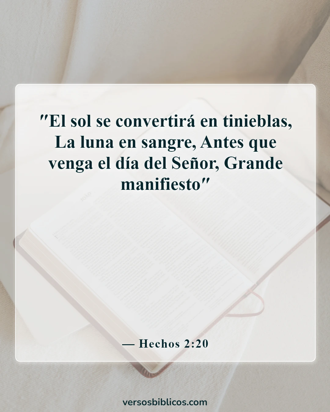 Versículos de la Biblia sobre el sol (Hechos 2:20)