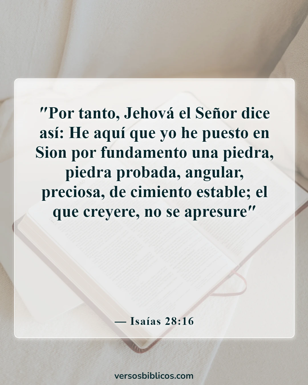 Versículos de la Biblia sobre arraigados y cimentados (Isaías 28:16)