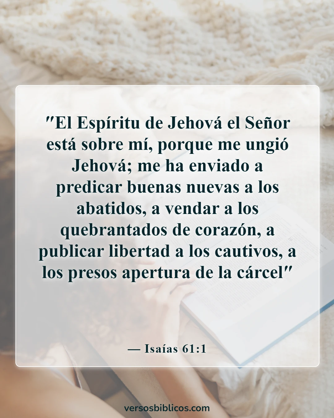 Versículos de la Biblia sobre el consuelo de una madre afligida (Isaías 61:1)