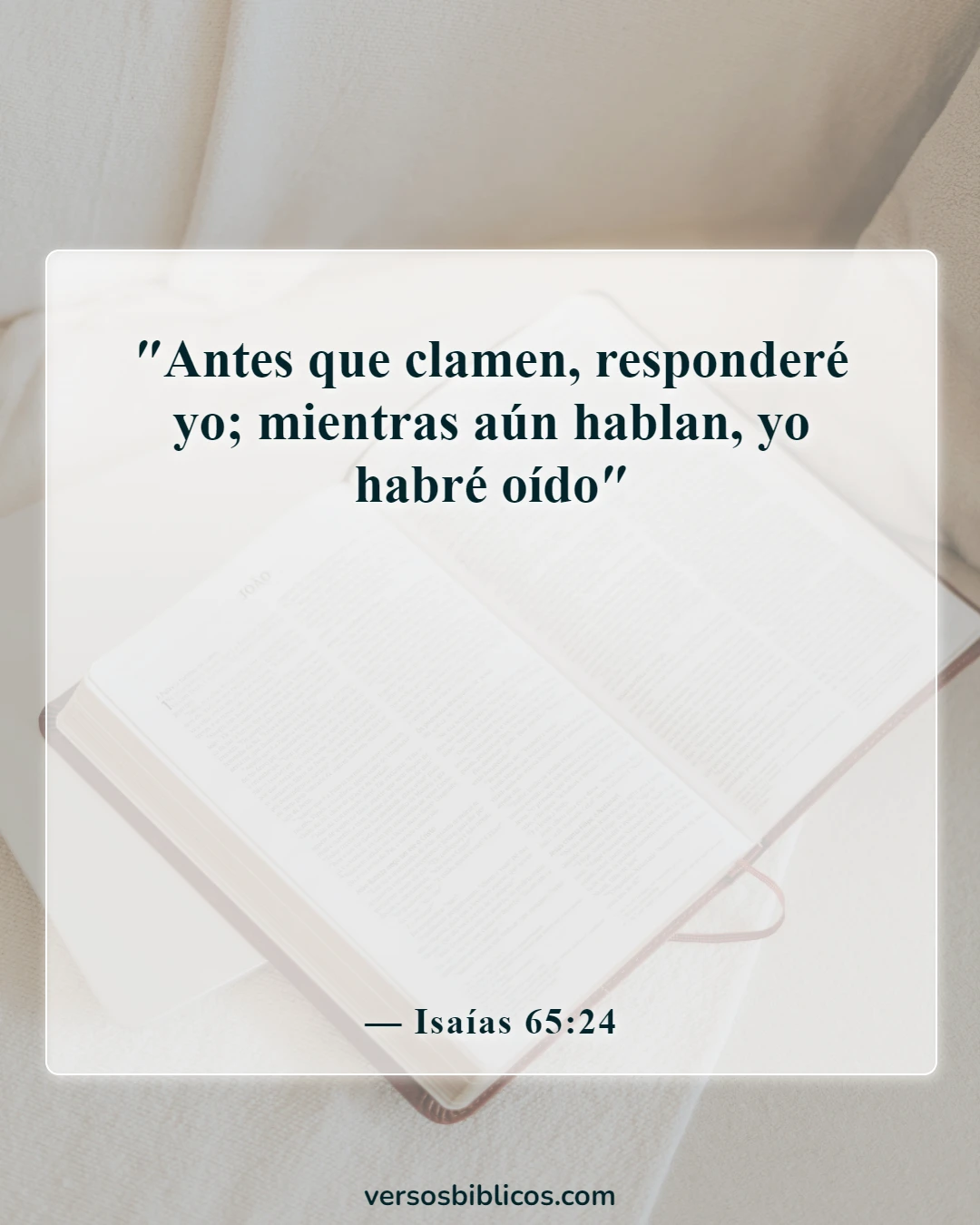 Versículos de la Biblia sobre pedir y recibir (Isaías 65:24)