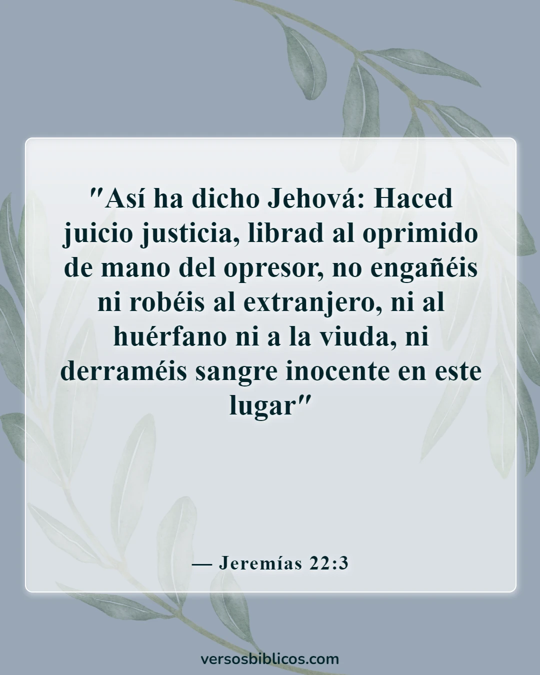 Versículos de la Biblia sobre el asesinato de inocentes (Jeremías 22:3)