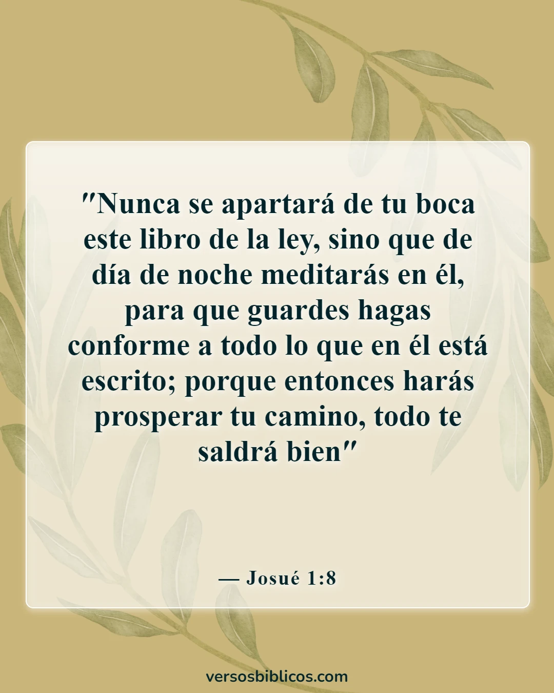 Versículos de la Biblia sobre el autocontrol y la autodisciplina (Josué 1:8)