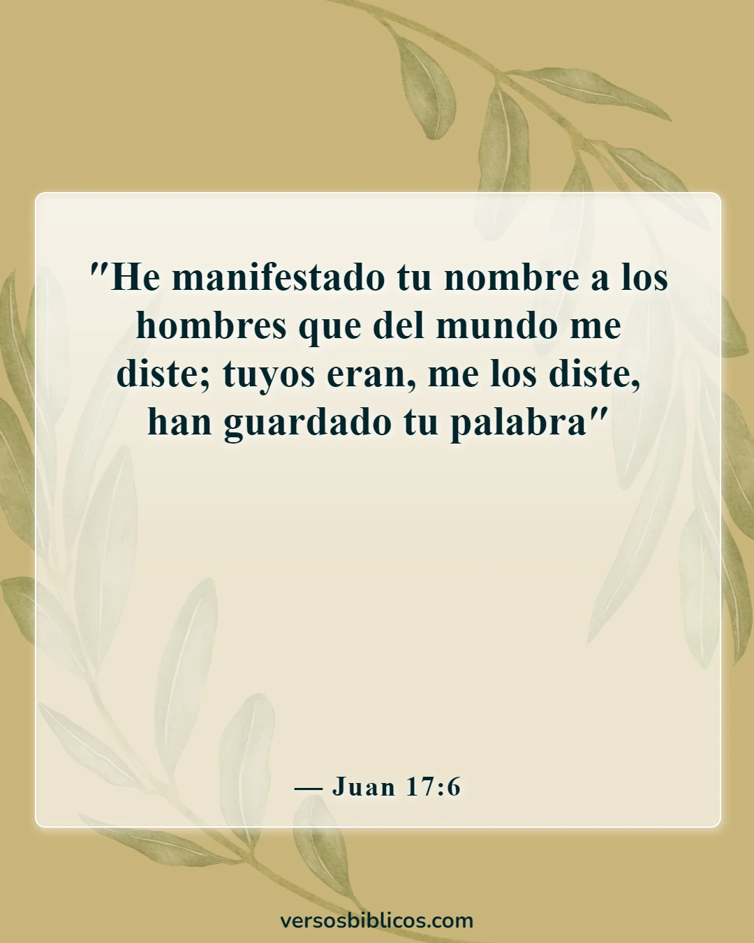 Versículos de la Biblia sobre honrar el nombre de Dios (Juan 17:6)